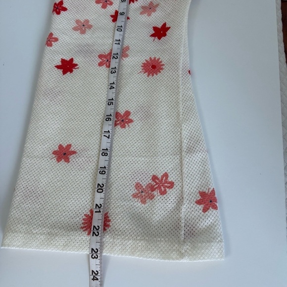 Catalina Sportswear Vintage Tank Top Sleeveless Round Neck Ivory Red Flowers L - Picture 8 of 9